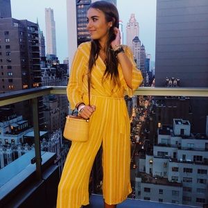 Yellow Striped Jumpsuit